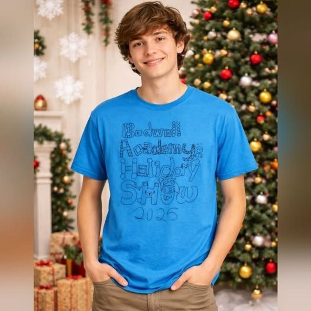 2025 Academy Holiday Show T-Shirt Youth Gildan Blue - Size M
